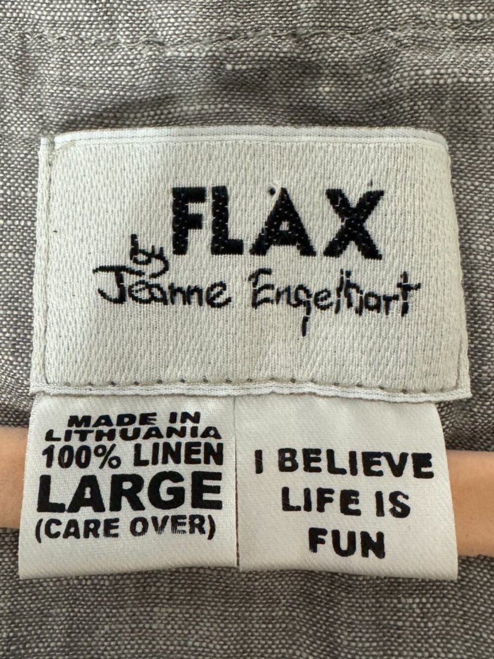 FLAX BY JEANNE ENGLEHART Vintage Linen Cropped Peplum Jacket - Picture 3 of 6